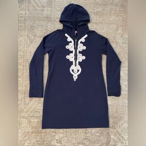 Lilly Pulitzer Navy Blue Skipper Hooded Popover Dress